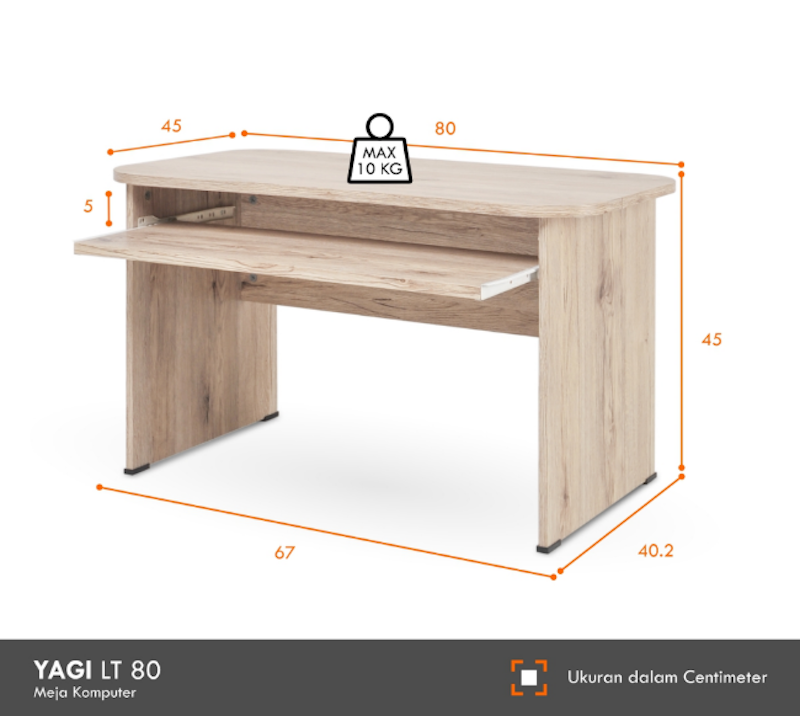 Cubic Home & Living - Meja Komputer Lesehan Minimalis YAGI LT 80