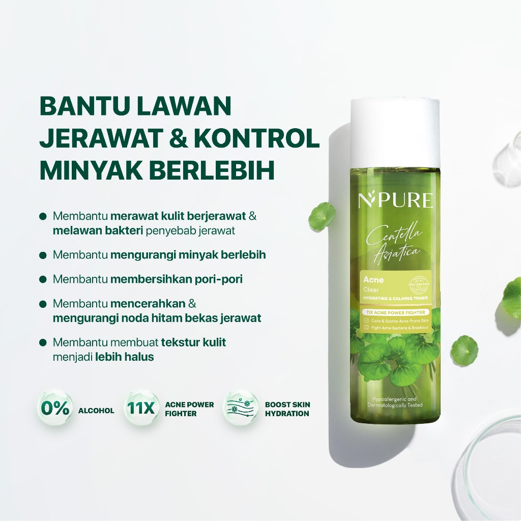 Penta Natural Kosmetindo N'PURE Centella Asiatica Acne Clear Hydrating & Calming Toner