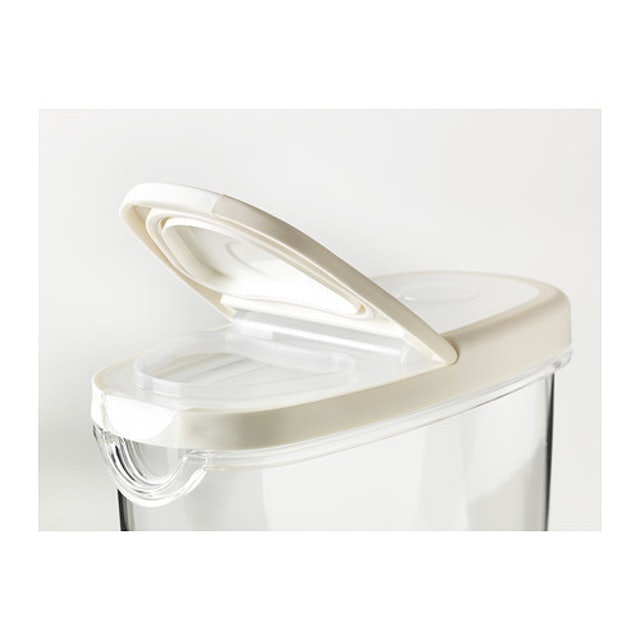 IKEA 365+ - Stoples Makanan Kering dengan Penutup Transparan/Putih 101.340.23