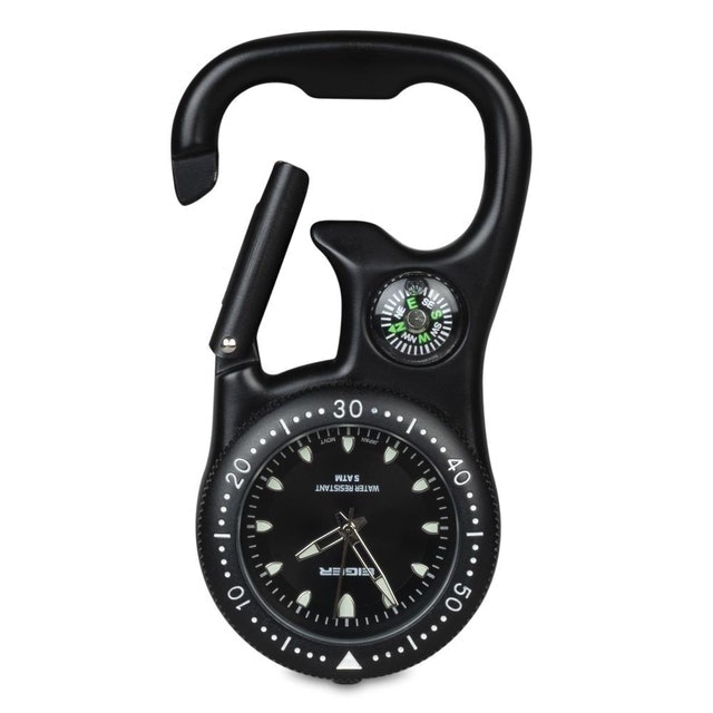 CARABINER COMPASS WATCH BLACK