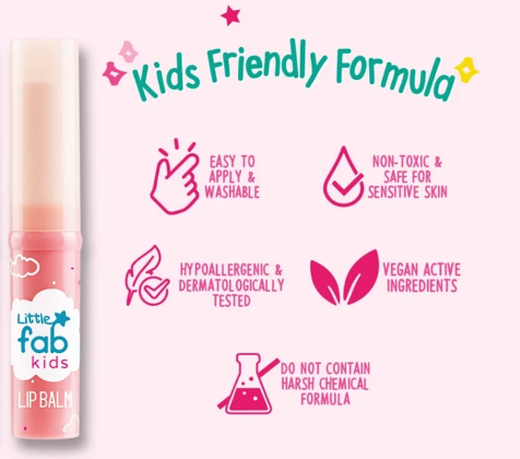 Fabindo Sejahtera Little fab kids Lip Balm 01 Pink