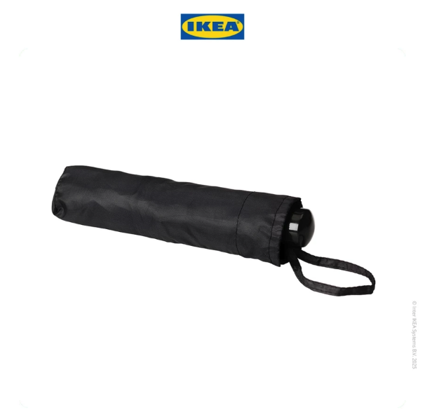 IKEA KNALLA Payung Dapat Dilipat Hitam 3