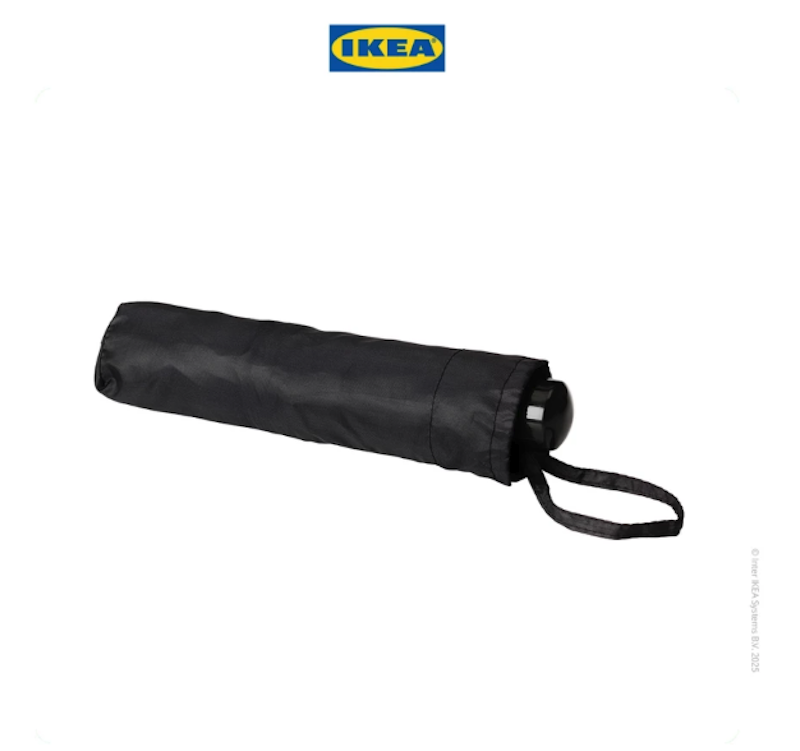 IKEA KNALLA Payung Dapat Dilipat Hitam 3