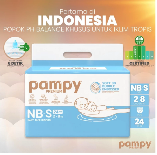  Pampy Premium Baby Tape Diapers NB-S