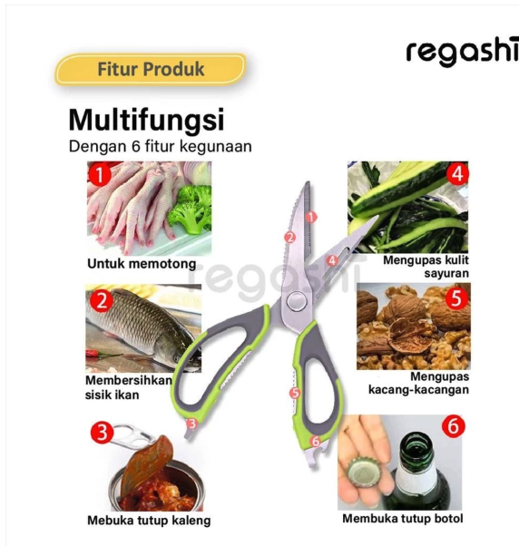  6 in 1 Gunting Dapur Serbaguna