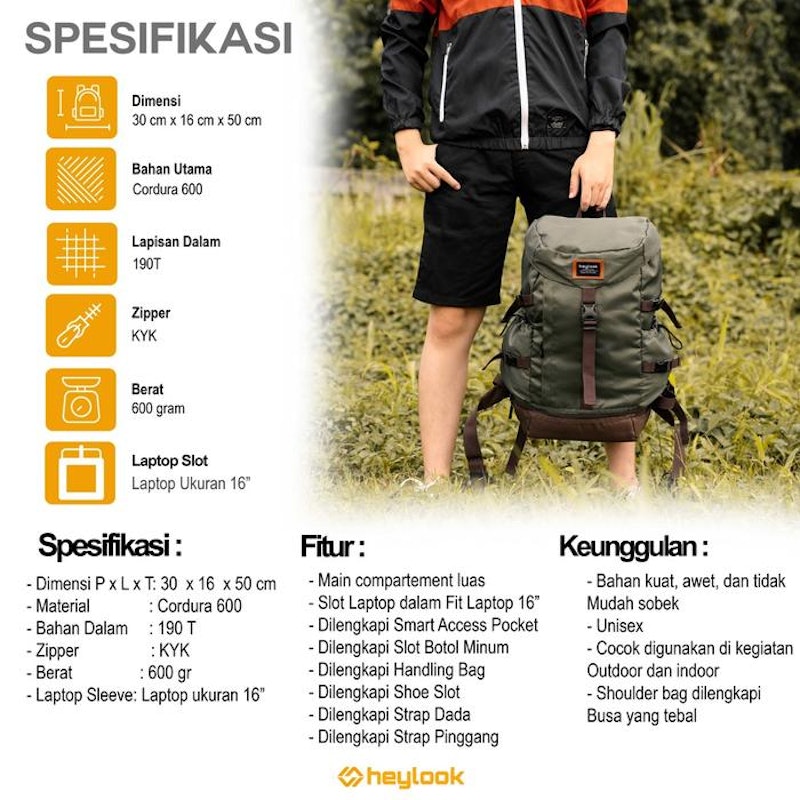 HEYLOOK Backpack Carrier Hameru 40L 5