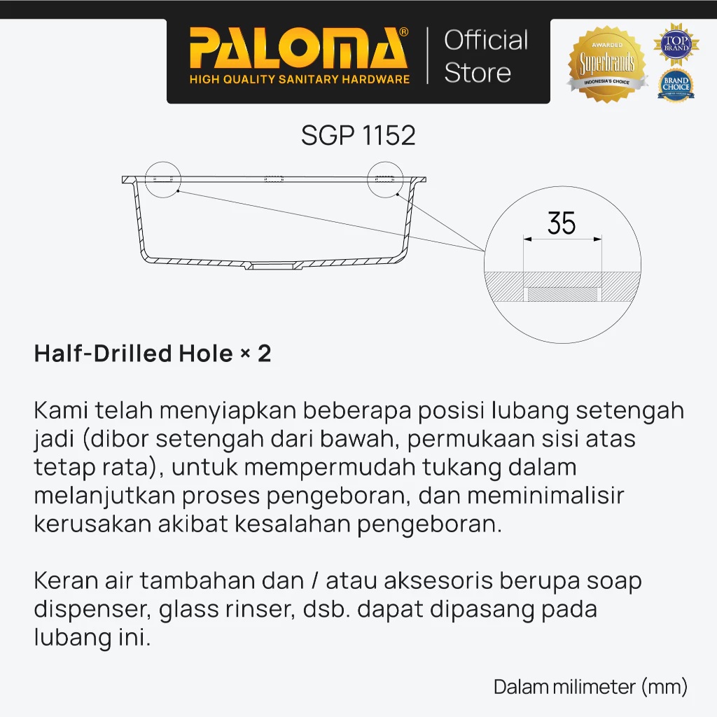 Paloma Granitech Kitchen Sink SGP 1152