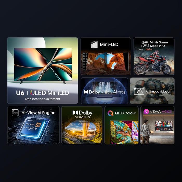 Hisense Hisense Vidaa Smart TV ULED MiniLED 65U6Q