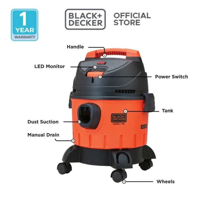 Stanley Black & Decker Black+Decker Vacuum Cleaner with Filter BDWD10