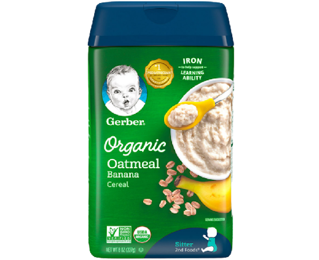 Gerber Organic Oatmeal Banana Cereal