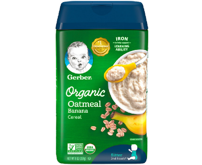 Gerber Organic Oatmeal Banana Cereal 1