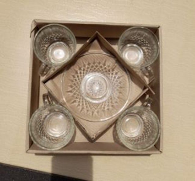 Kwarsa Indah Murni KIM Glass 8 Pieces Tea Cup & Saucer