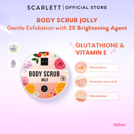 Opto Lingkar Sejahtera Scarlett Whitening Jolly Body Scrub Mood Booster