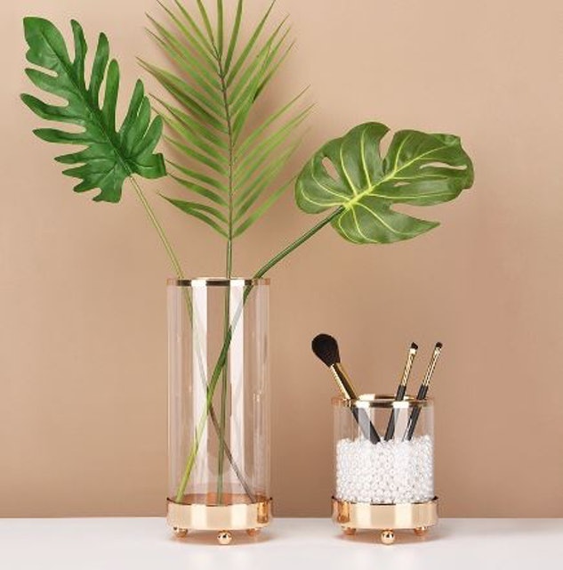 Belaya Gold Glass Vase