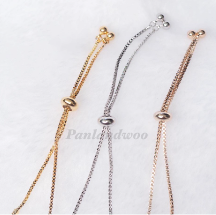 Panlandwoo Gelang Serut Rhodium Wanita Gemma Adjustable