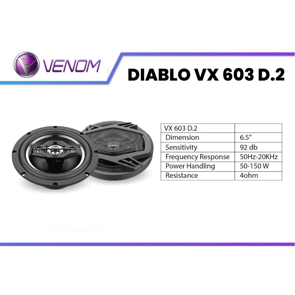 Venom Diablo  Speaker Mobil Coaxial   VX603D