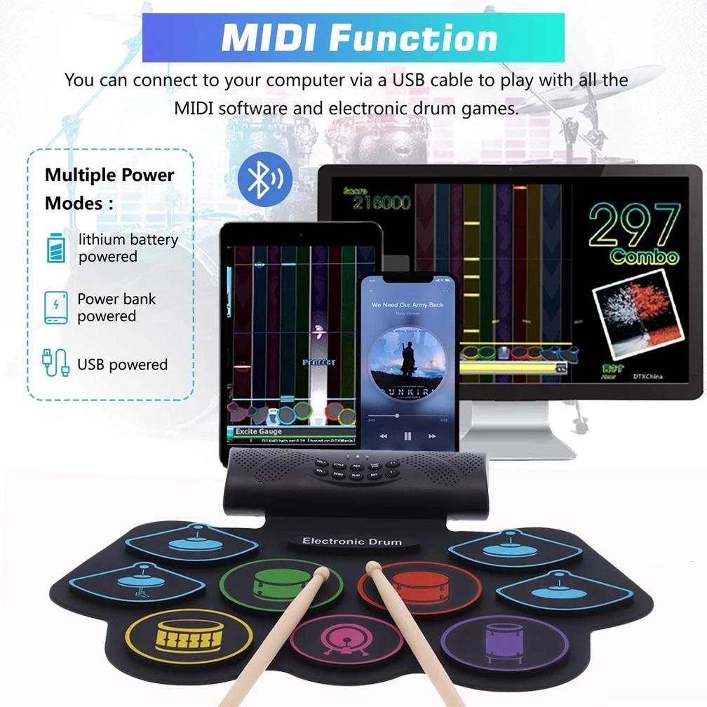  Rixton Drum Elektronik Portabel DD003