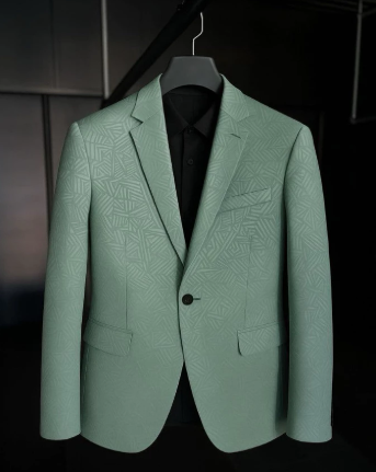  HOOF Blazer Pria Embos Casual Woolpeace