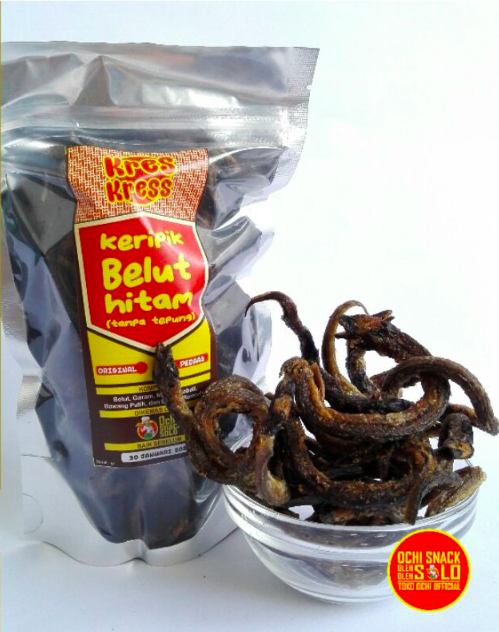 Kres Kress Keripik Belut Hitam Tanpa Tepung