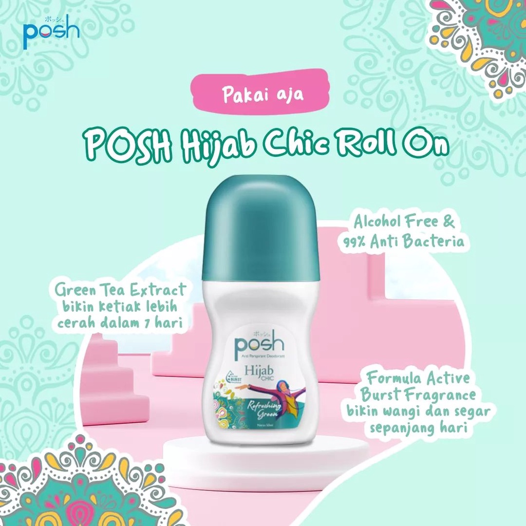 Posh Hijab Chic Roll On Deodoran Refreshing Green