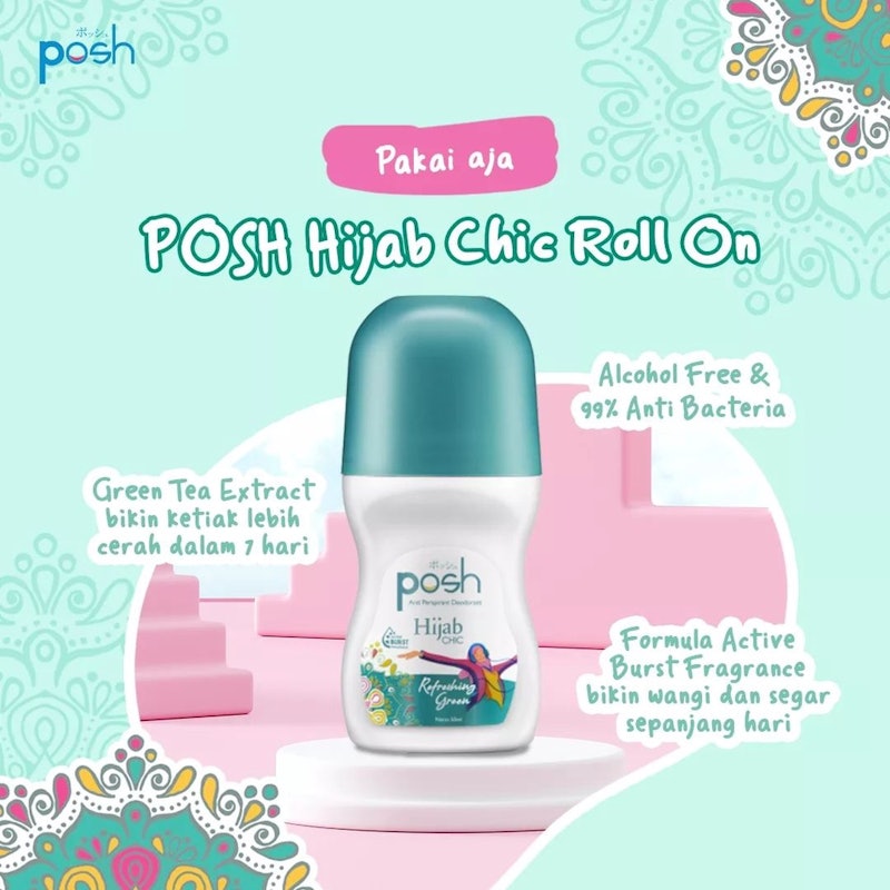 Posh Hijab Chic Roll On Deodoran Refreshing Green 3