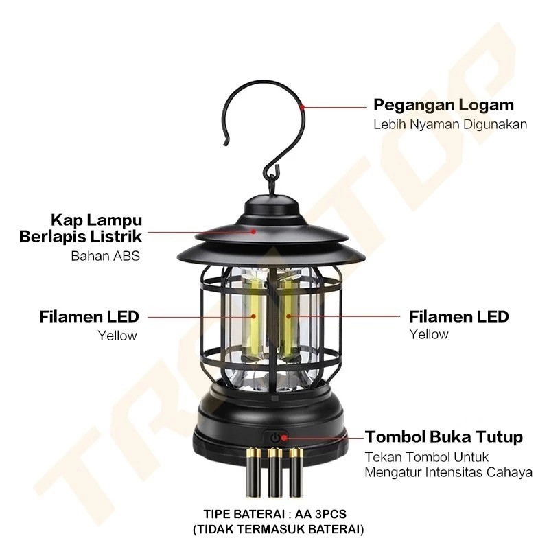  Lampu Camping Lentera LED Kuning
