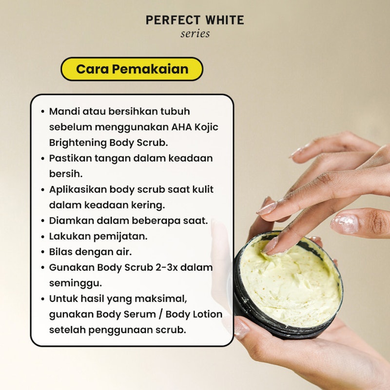 Perfect White AHA Kojic Brightening Body Scrub 5