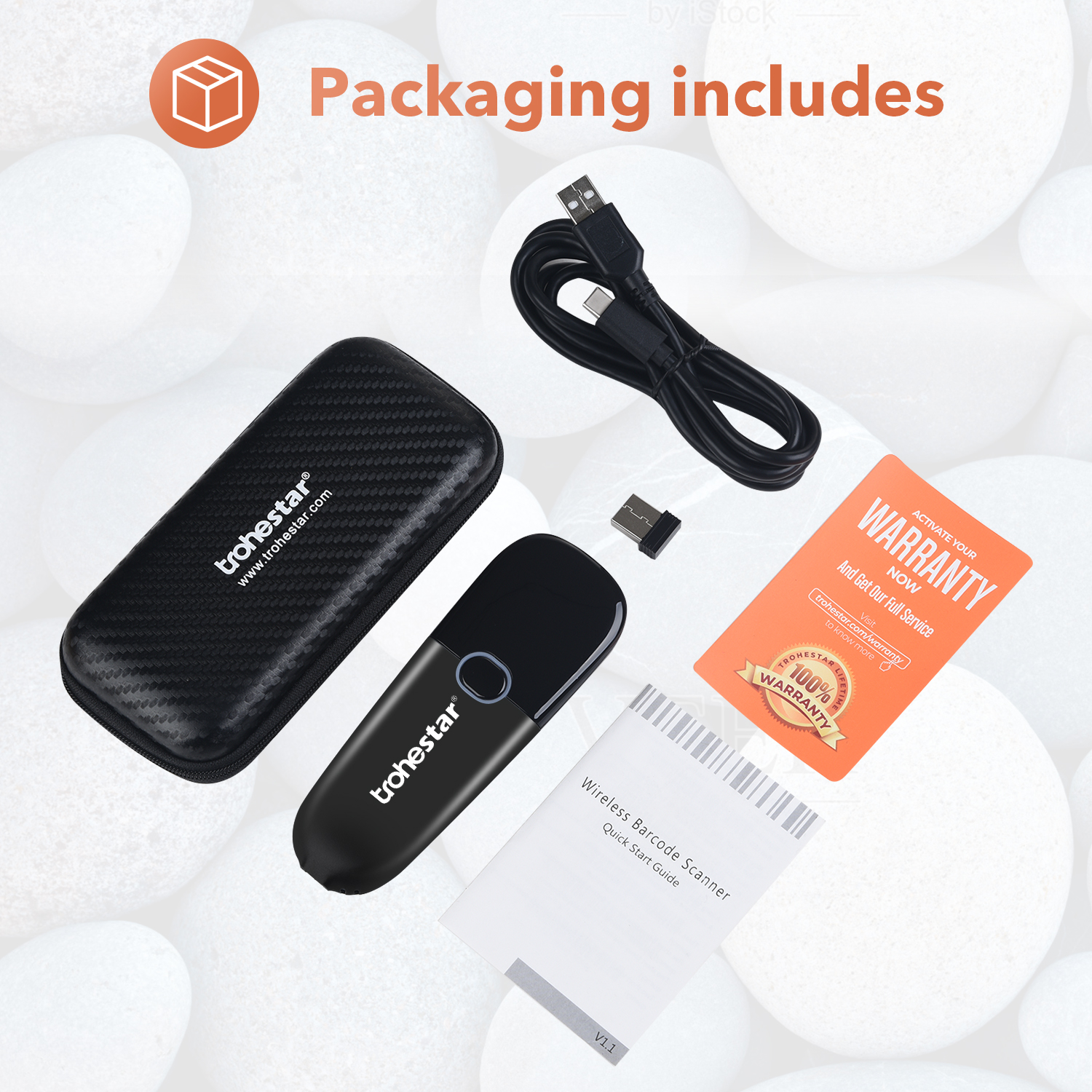 Guangdong Trohe Tech Group trohestar® Mini Bluetooth Barcode Scanner 1D N3