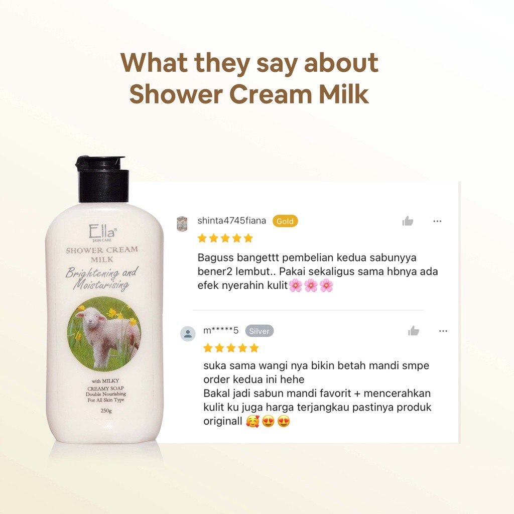 Ella Karunia Estetika Ella Skincare Shower Cream Milk Brightening and Moisturising