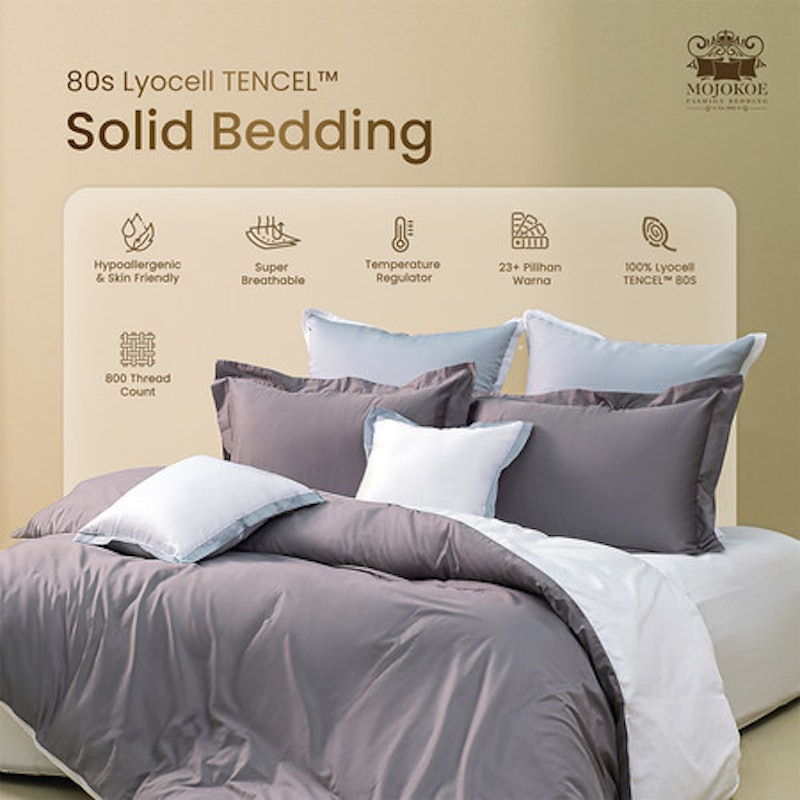 MOJOKOE Sprei Bedcover Organic Lyocell Solid Tencel 80s Bedding 2