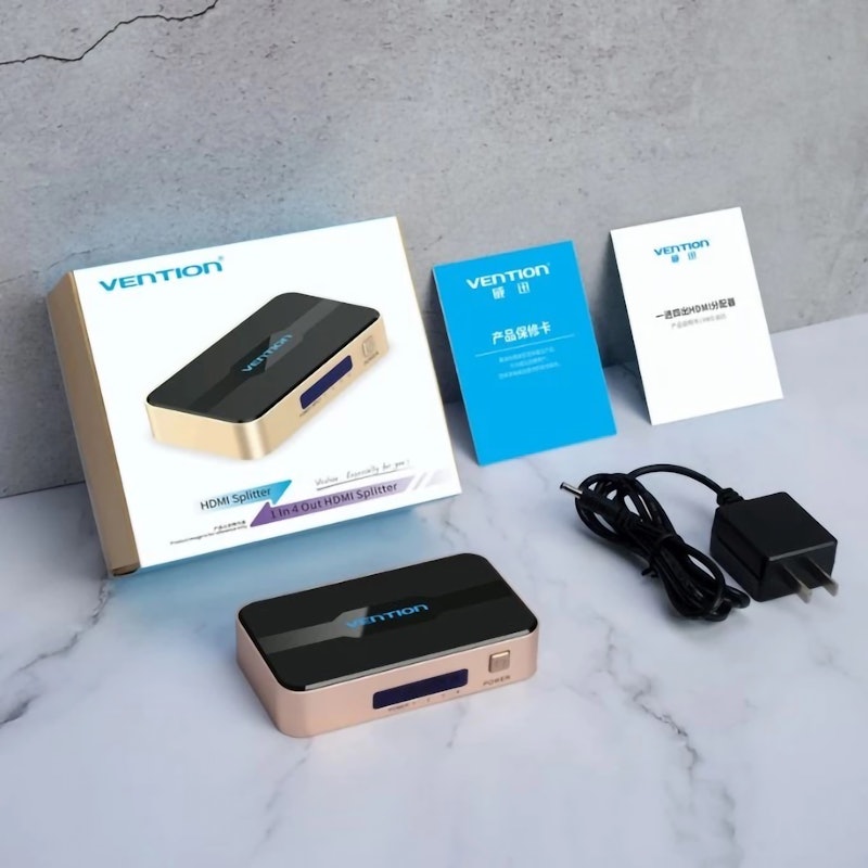 HDMI Splitter 1 in 4 out HDMI Duplicate Screen 4K@30Hz 5