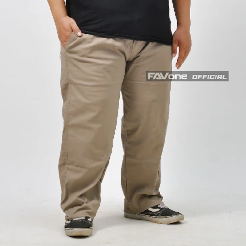 FAVone Chino Panjang Carbon Twill Pria Jumbo 2