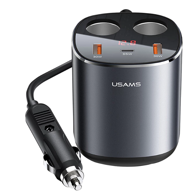 USAMS Charger Mobil Dual Cigarette Lighters Fast Car Charge ｜ C28