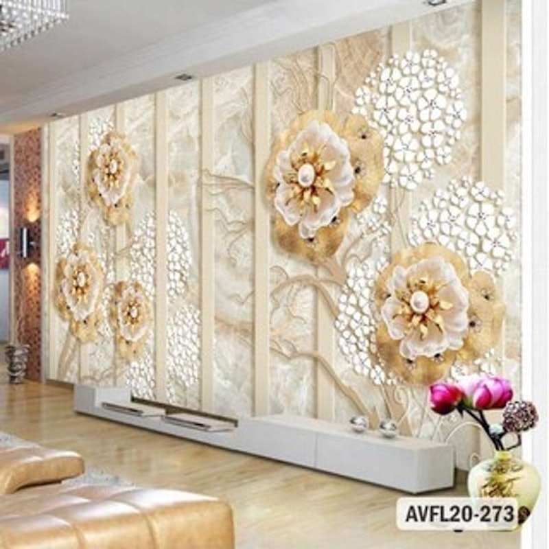 Wallpaper Custom Bunga 3D Mewah 5