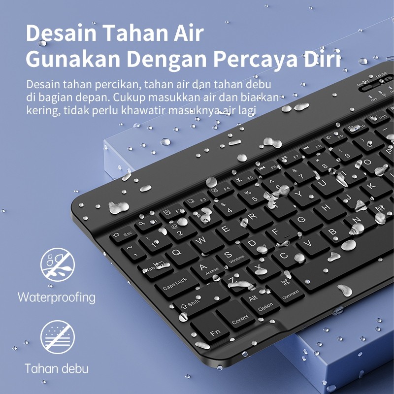  OLYPS Keyboard Bluetooth Black K16