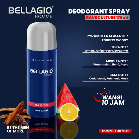 Priskila Prima Makmur Bellagio Homme Deodorant Spray Rave Culture