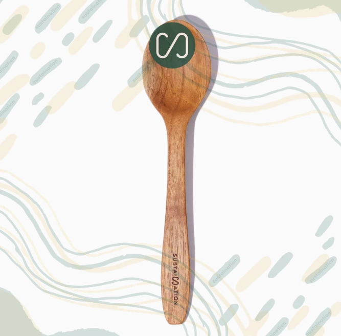  Sustaination Alat Makan Upcycle Kayu Jati Set