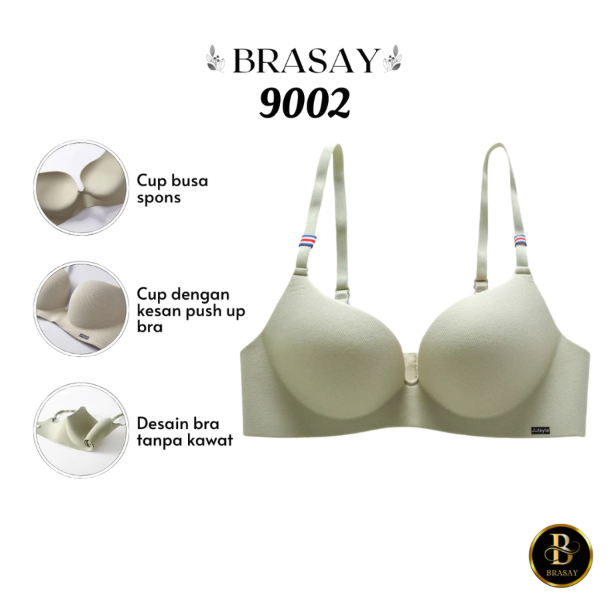  Brasay Push Up Bra Wanita Seamless Halfcup 9002