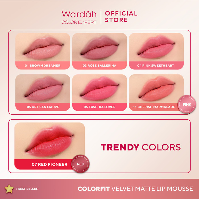 Paragon Technology and Innovation Wardah Colorfit Velvet Matte Lip Mousse (03 Rose Ballerina)