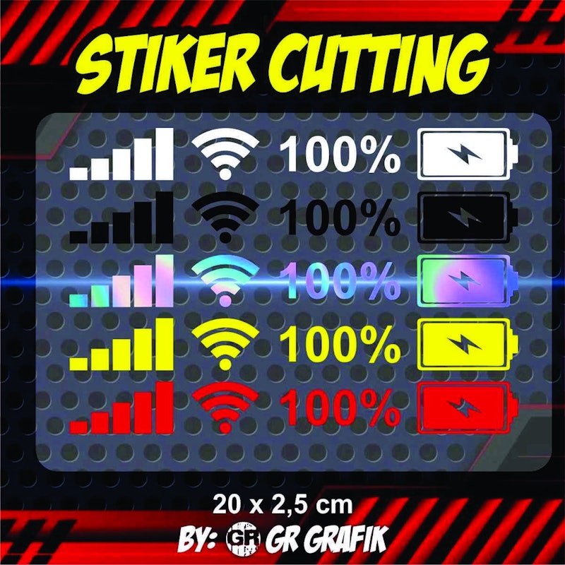Stiker Sinyal Wi-Fi dan Baterai 3