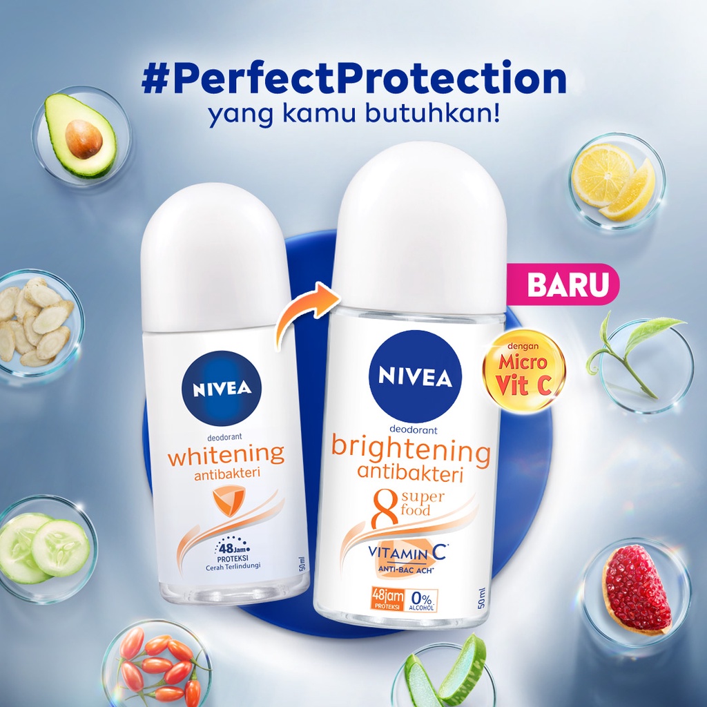 Nivea Brightening Antibakteri 8 Superfood Deodorant Roll On