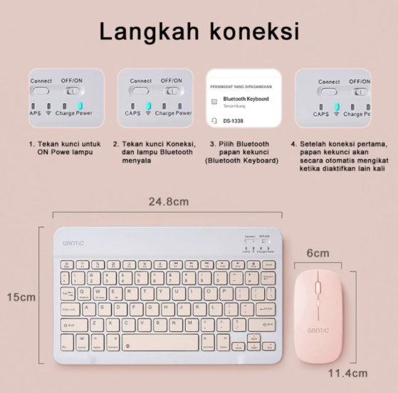 Tunggal Daya Abadi GROTIC Set Keyboard Mouse Bluetooth