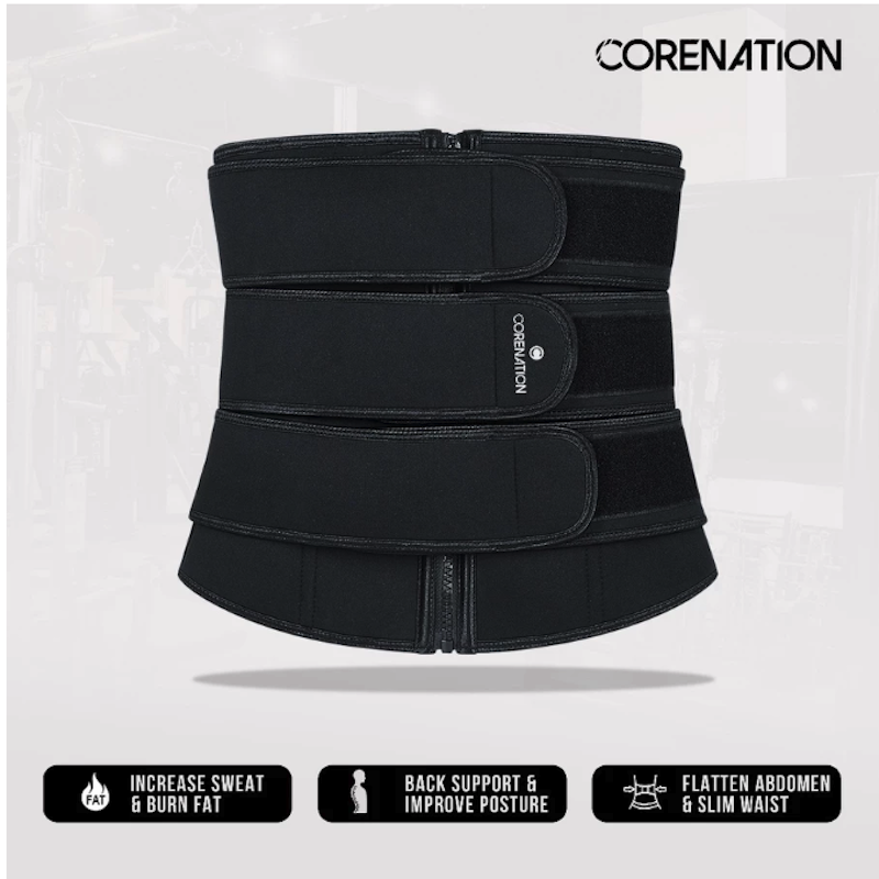 CoreNation Waist Trainer Corset Premium Black 3