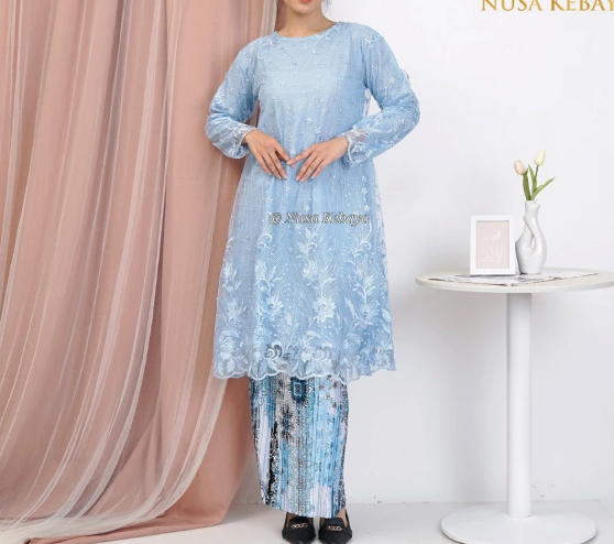  Nusa Kebaya Setelan Kebaya Tunik Tulle Bordir