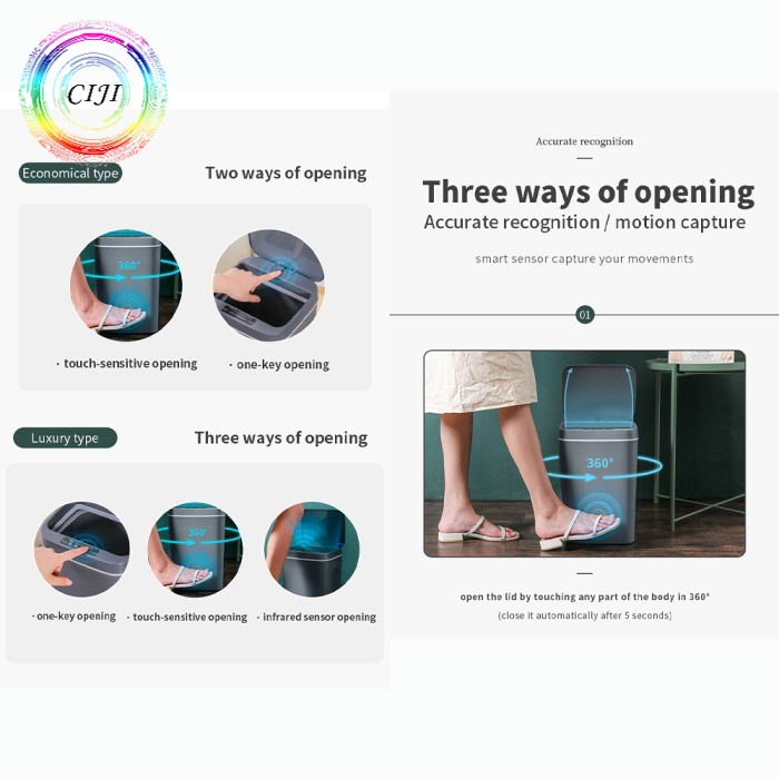 CIJI  Tempat Sampah Otomatis Sensor Infrared Kapasitas Besar
