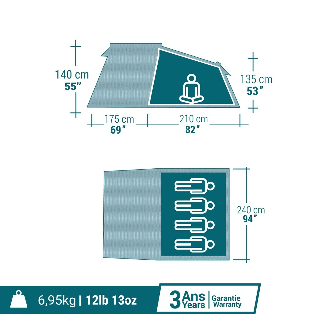 DECATHLON QUECHUA Tenda Kemah 2