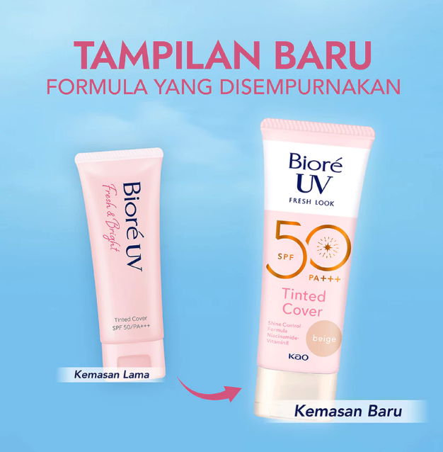 KAO Indonesia Biore UV Fresh Look Tinted Cover Beige SPF 50 PA+++