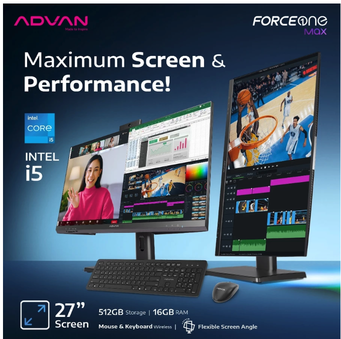Bangga Teknologi Indonesia ADVAN Force One Max All-in-One PC Gaming 27 Inch