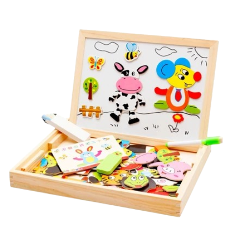 Educational Magnetic Puzzle Board (100 Pcs)