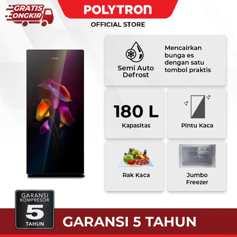 Polytron Kulkas 1 Pintu Belleza Varia 180 Liter 2